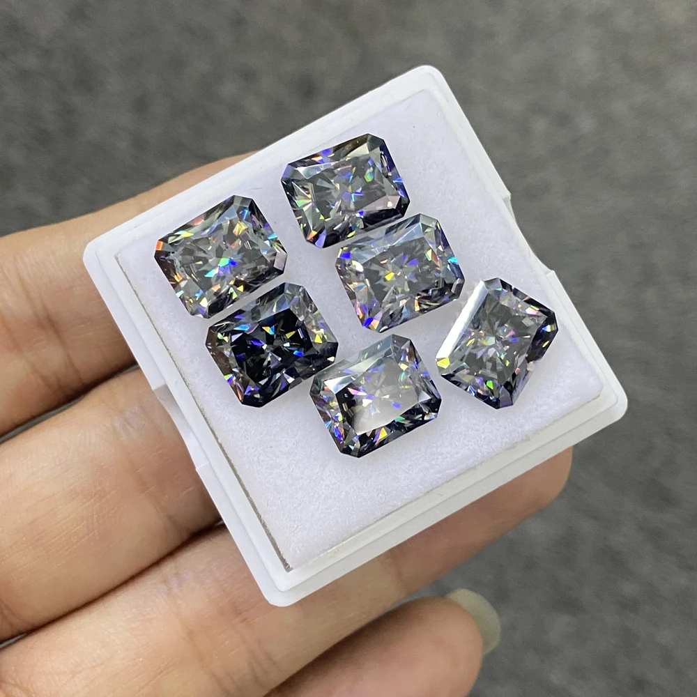 

Meisidian Gray Moissanite 10x12mm 8 Carats Lab Created Grey Moissanite Diamond Stone For Jewelry DIY