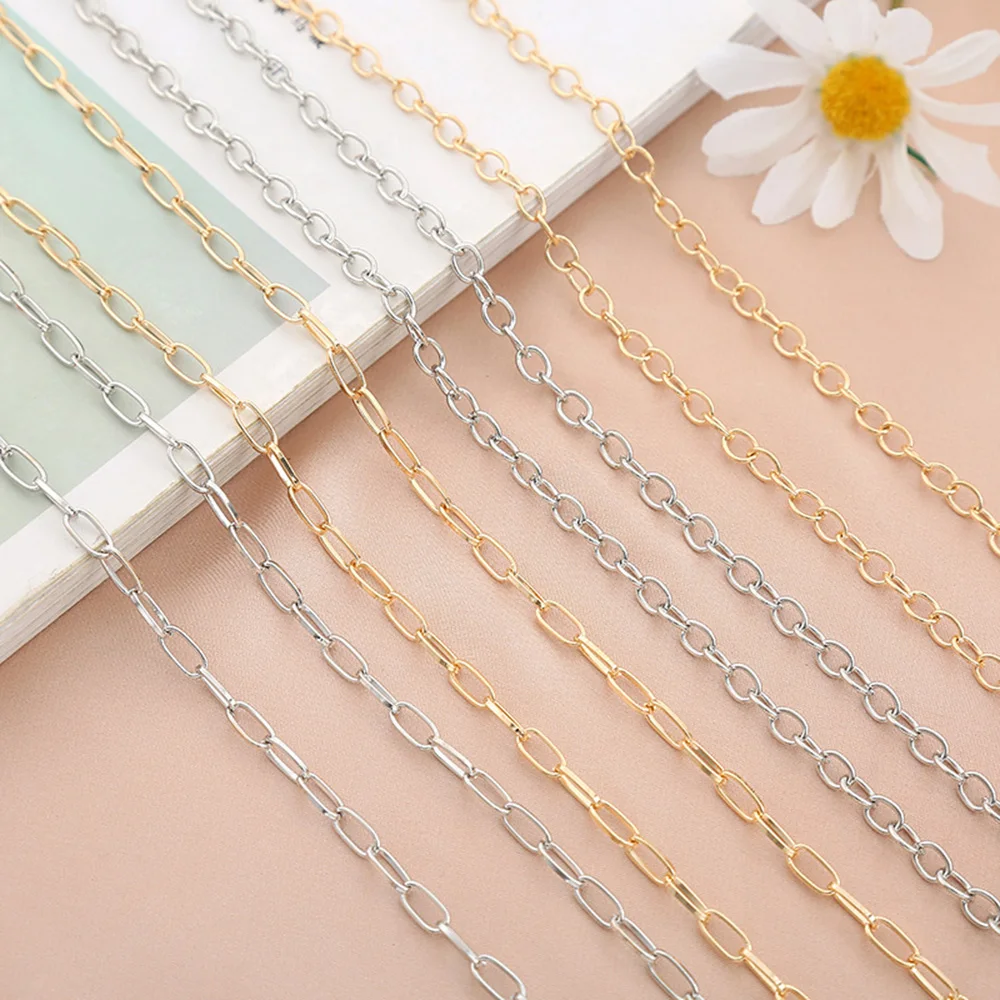 

2M New Stainless Steel Tassel Fine Chain DIY Jewelry Accessories Material Clothing Advertising Ornament Iron Chain Pendant