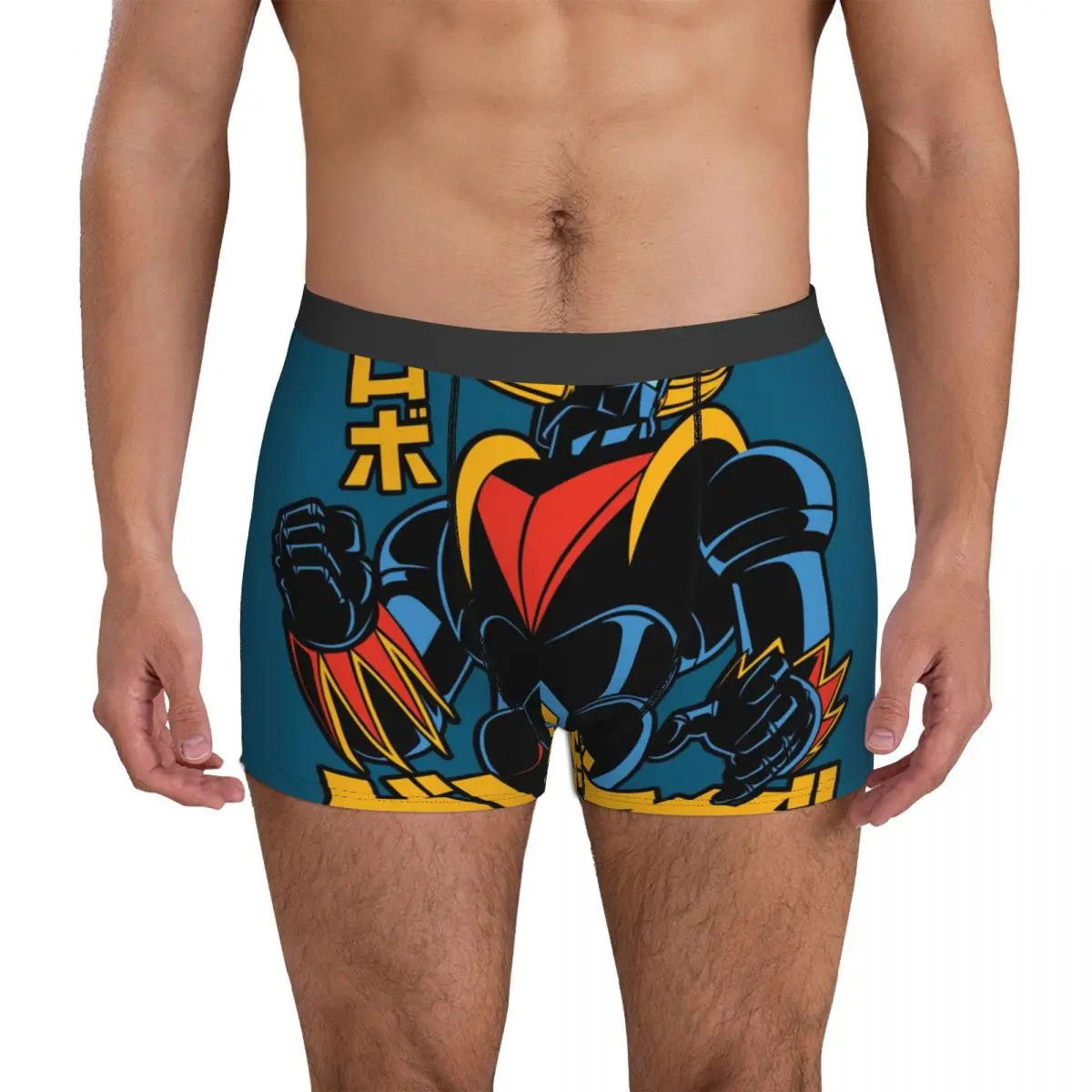 

Goldorak Underwear Grendizer Men Underpants Print Comfortable Boxershorts High Quality Boxer Brief Plus Size