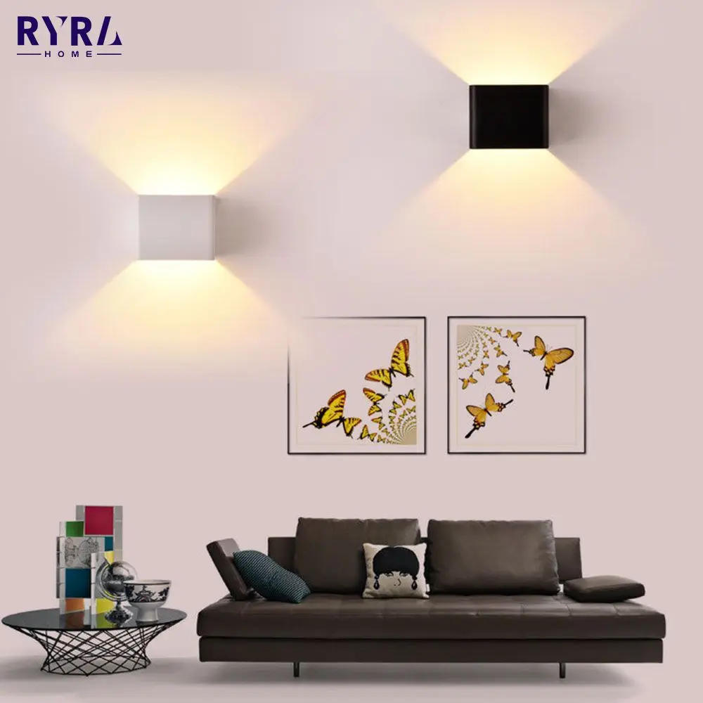 

Светодиодная алюминиевая настенная лампа, двухцветный настсветильник светильник для дома, лестницы, спальни, прикроватного столика, ванно...