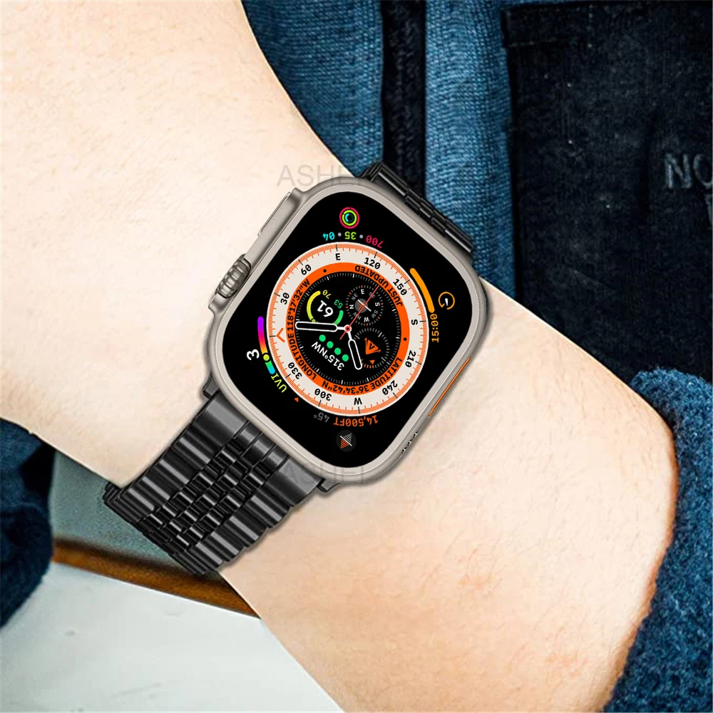 Браслет Correa из нержавеющей стали для apple watch ultra band series 8/7/6/se/5/4 49 мм 45 44 41 40 роскошный