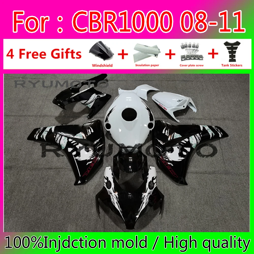 

Injection New ABS Whole Fairings Kits For Honda CBR 1000 RR 2008 2011 CBR1000rr 2008 2009 2010 2011 Fairing black white