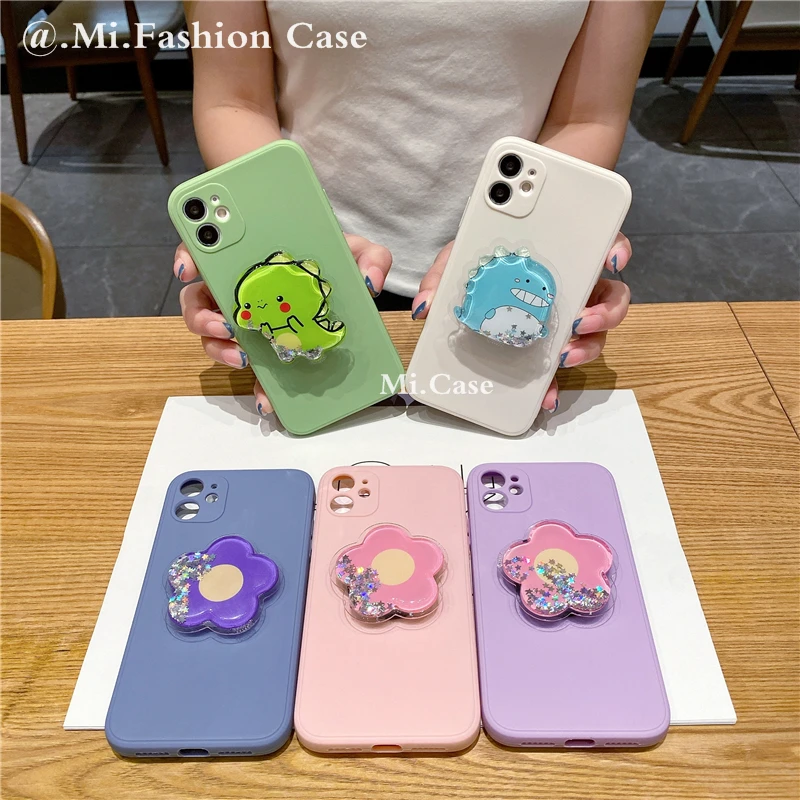 

purple flower dinosaur holder full casing for vivo Y9S S1 Pro Y20S Y12S Y30 Y30i Y20 Y20i V19 NEO V20 SE Y51 Y31 Y71 V7 Plus Y19