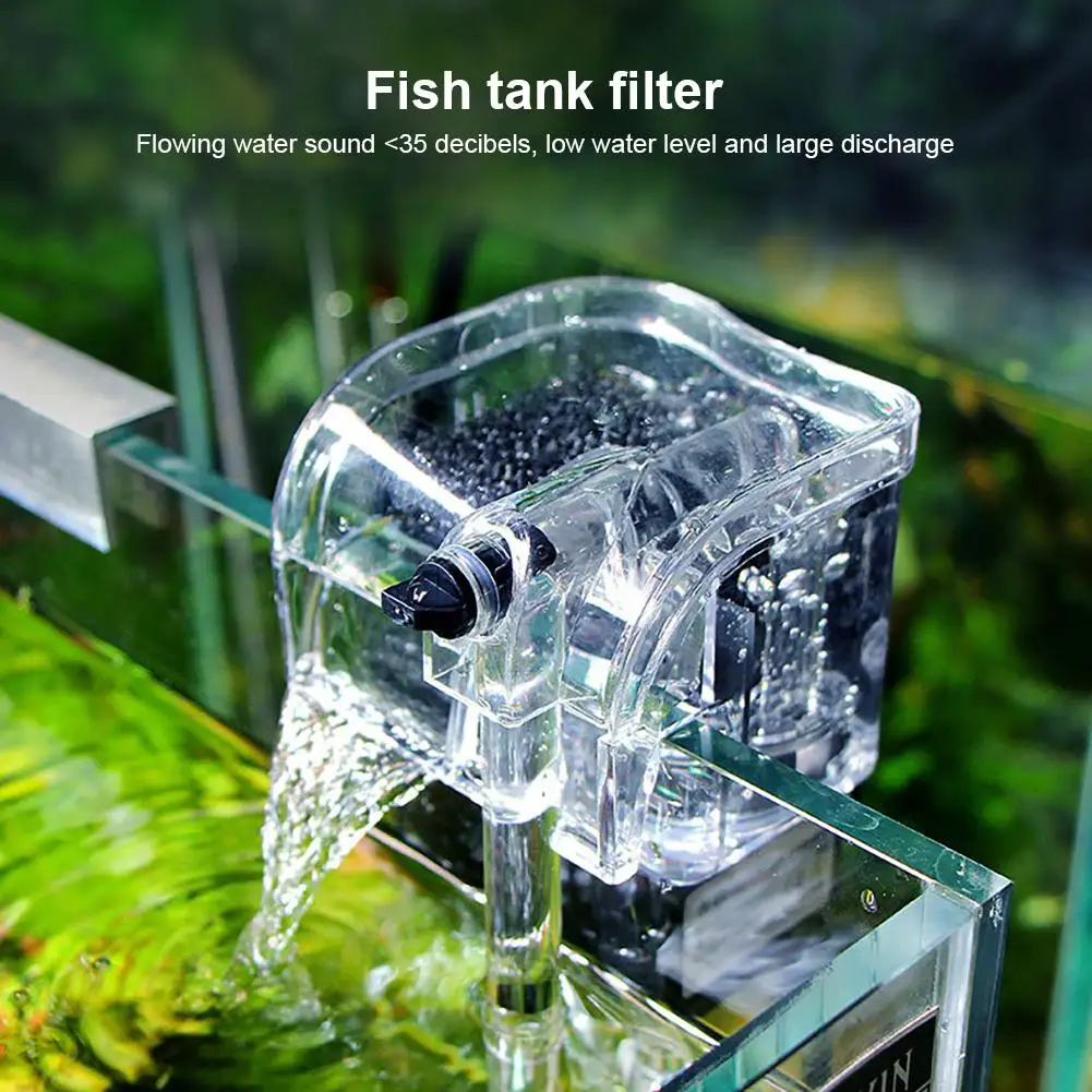 

【 Ready Stock 】Aquarium Filter External Hanging Thin Fish Tank Filter Waterfall Submersible Oxygen Aquarium Filter Pump