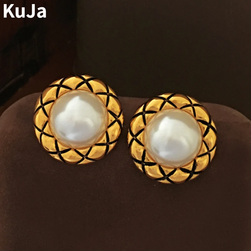 

Modern Jewelry 925 Silver Needle Vintage Temperament Simulated Pearl Earring For Women Fashion Accessories Simply Design