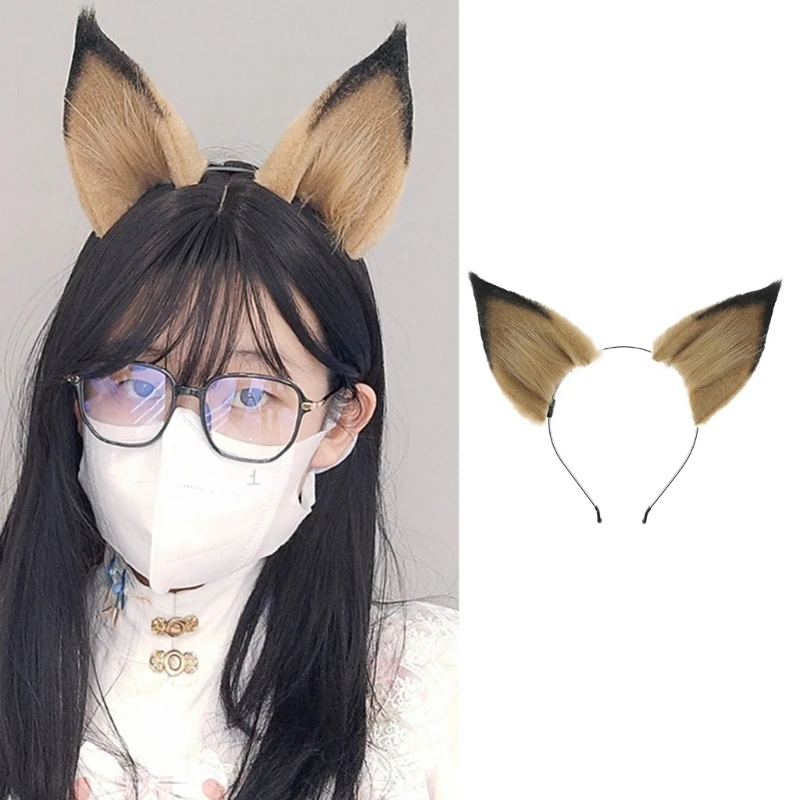 

Adult Teens Cosplay Anime Character Headband Plush Foxes Ear Hair Hoop Makeup Live Broadcast Cosplay Party Headpieces DXAA