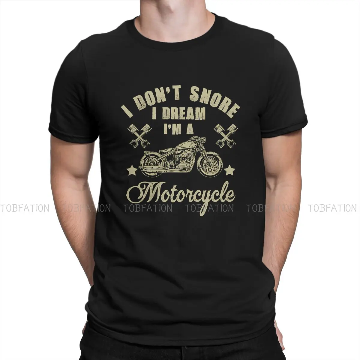 

Модные мотоциклетные мужские футболки I Don't Snore I Dream I'm A ездить на мотоцикле, тканевые Топы в стиле Харадзюку, футболка большого размера с круглым вырезом