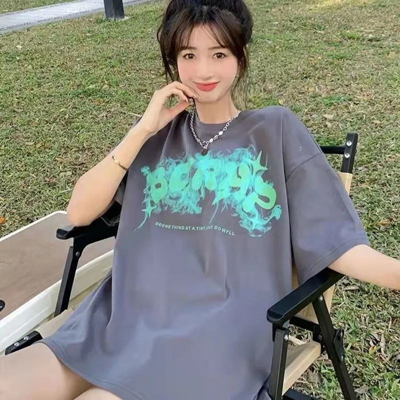 

Женская футболка из чистого хлопка, с коротким рукавом и принтом животных