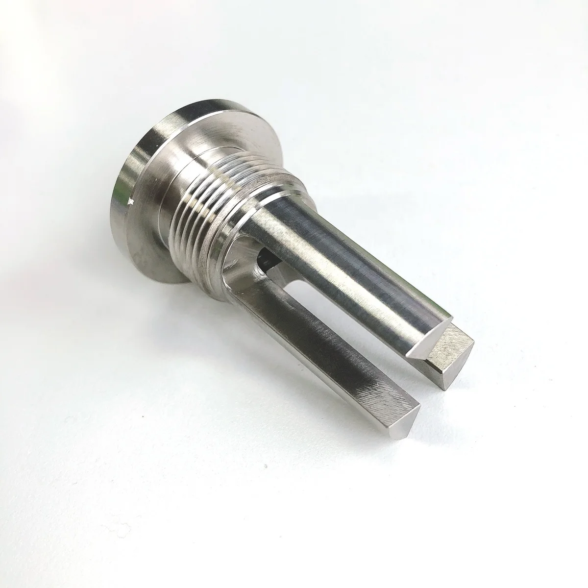 

titanium TC4 TiGr5 cnc machining prong unit adapter Taper Mount Minimalist Stealth Flash Suppressor solvent