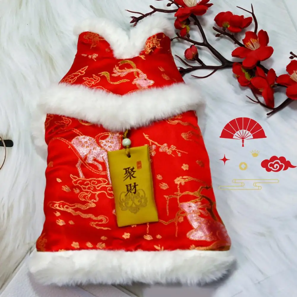 

Pretty Pets Clothes Comfortable Pet Tang Suit Skin-touch Chinese Style Pet Cotton Clothing Dress Up