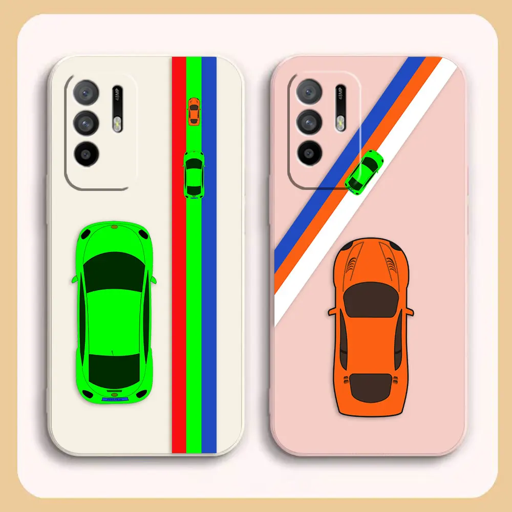 

Case For OPPO A52 A54 A55 A57 A59 A72 A73 A74 A91 A93 A92S A93S A94 A95 A96 A97 4G 5G Case Funda Cqoue Shell Cartoon Sports Car