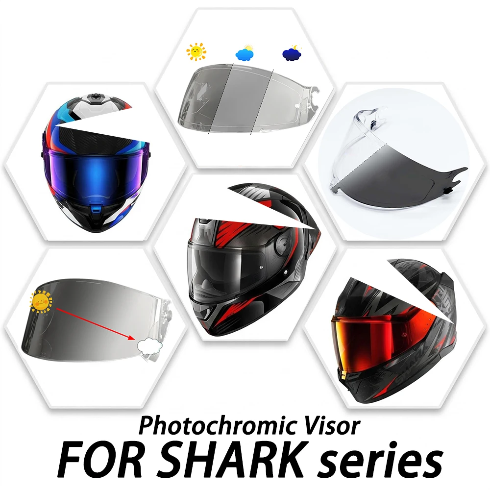 Фото Фотохромный визор для шлемов SHARK SPARTAN RS GT PRO, Skwal i3, D-Skwal 3, Ridill 2, Race R Pro, GP, EVO, ONE, ES, GT - сменная линза №1