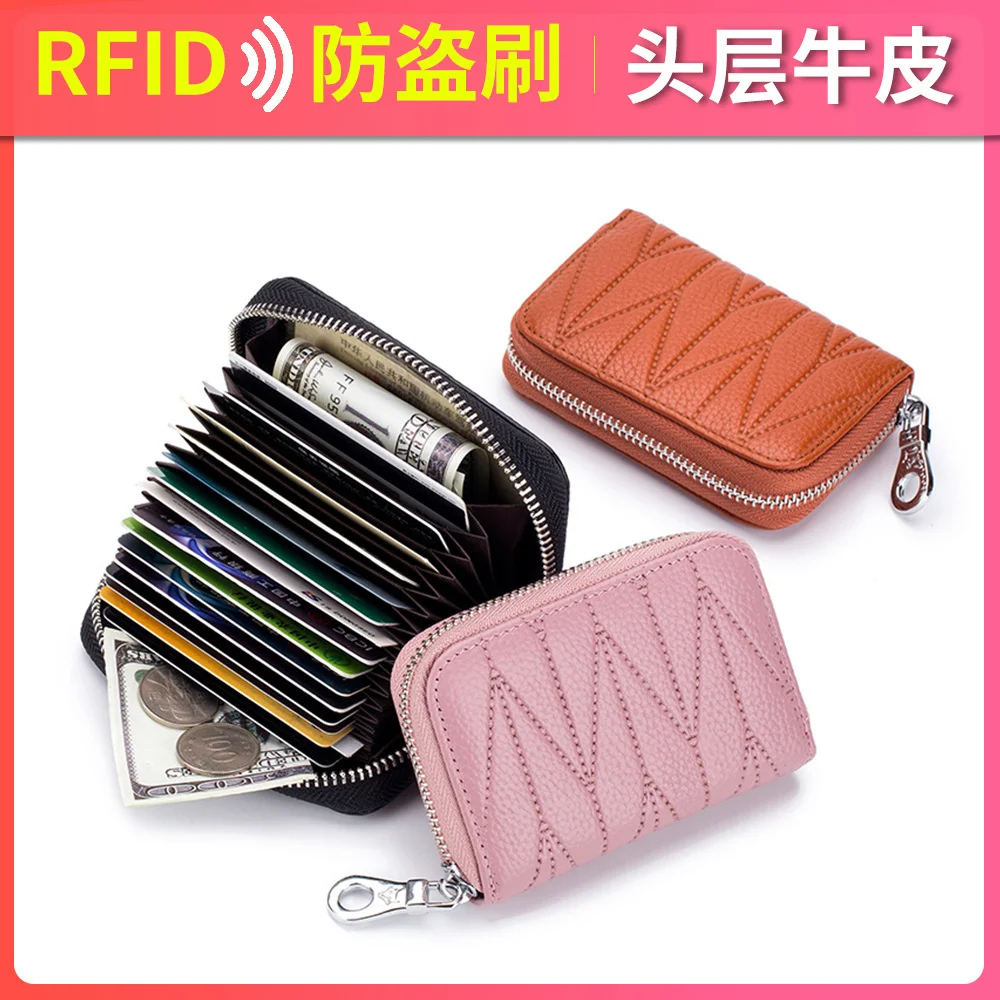 

Новый маленький кошелек Zero, женский кожаный кошелек с несколькими отделениями для карт и RFID-защитой
