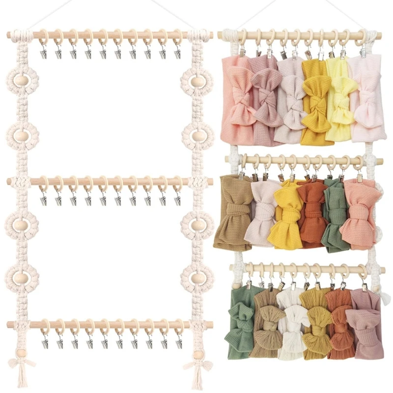 

Hair Clip Organizer Rack Wall Fringes Tapestry for Kid Room, Hairpins Storage Holder with Lovely Tassel Detail