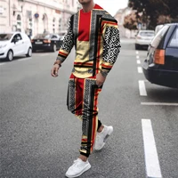 mens luxury tracksuit long sleeve t shirt trousers set male fashion suit oversized streetwear casual clothing outdoor outfit
