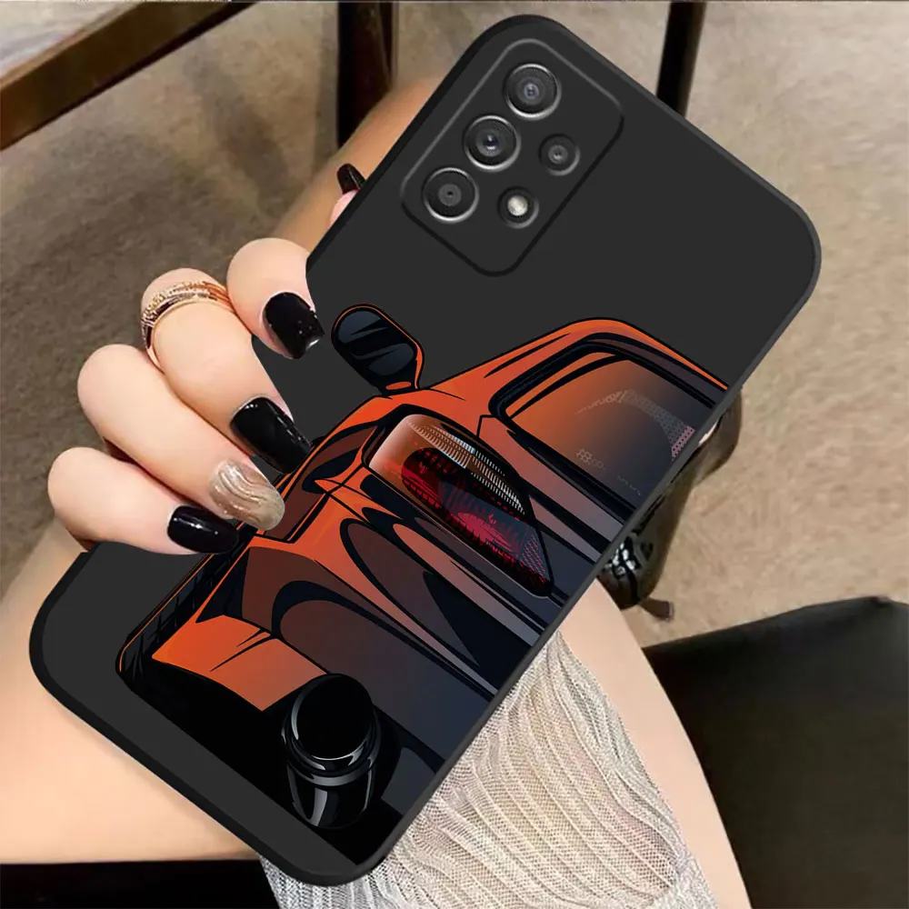 Case For Samsung Galaxy A91 A14 A73 A72 A71 A53 A52 A51 A42 A33 A32 A22 A21S A13 A12 A715F A22S 4G 5G Case Cartoon JDM Drift Car