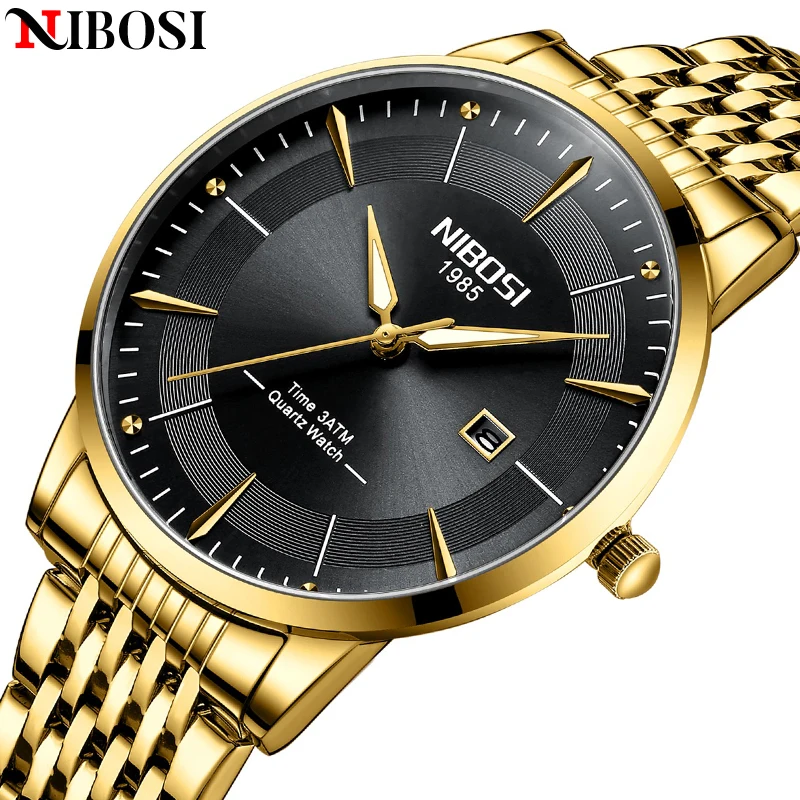 

2022 NIBOSI Fashion Mens Watches Top Brand Luxury Casual Slim Waterproof Sport Stainless Steel Watch For Men Relogio Masculino