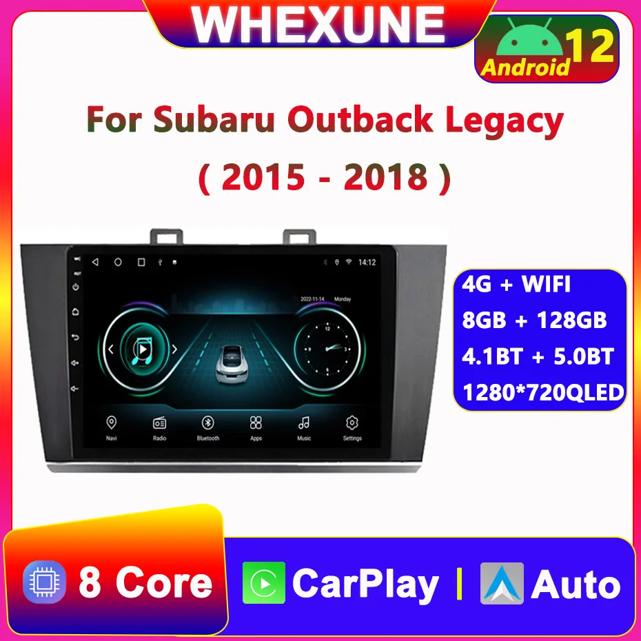 

4G 2Din Android 12 For Subaru Outback Legacy 2014-2018 Car Radio Multimedia Video Player GPS Navigator Autoradio WiFi BT Carplay