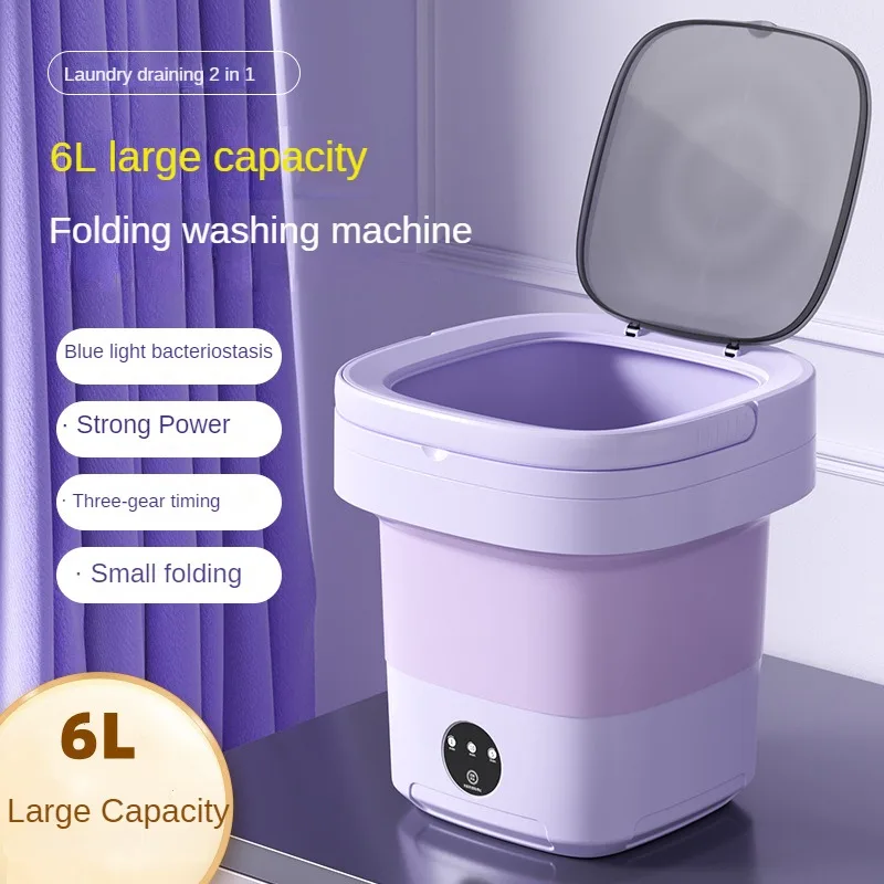 

Folding Washing Machine, Mini Portable Dehydration Integrated Household, Semi Automatic, Large Capacity, and Multifunctional