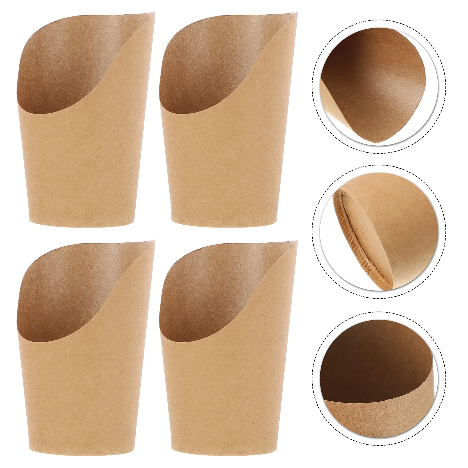 

100 Pcs French Fries Disposable Serving Tray Holder Kraft Paper Food Containers