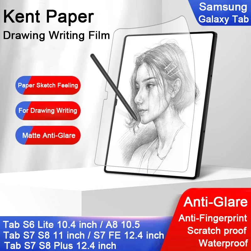 Anti-Glare Writing Painting Film For Samsung Galaxy Tab A8 A7 S6 Lite 10.4 S7 11 Plus/FE 12.4 S8 S5E Mate Film Screen Protector