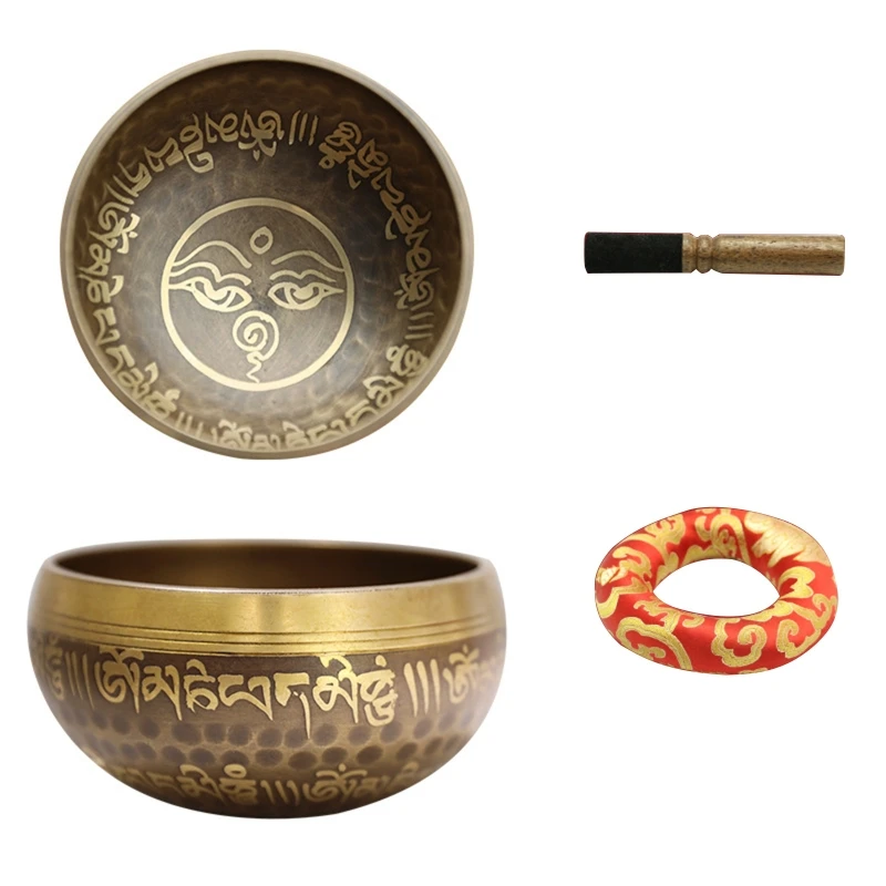 

Nepal Tibetan Buddhist Bowl Set Pad Ring Mallet Meditation Singing Bowls Kit