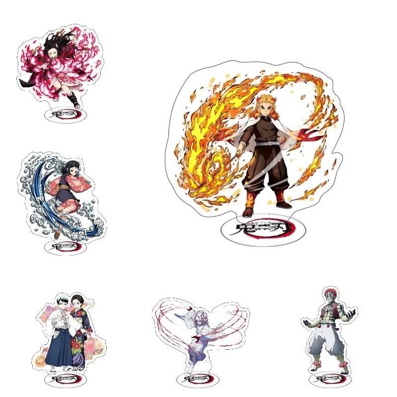 

Hot Japan Anime Demon Slayer Kimetsu No Yaiba Acrylic Figure Kamado Nezuko Rengoku Diy Stand Card Model Desk Decor Fans Gift