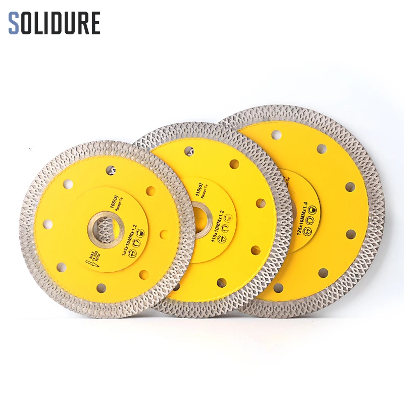 105/115mm/125mm super thin X shape diamond porcelain saw blade hot sintered diamond circular disc for cutting porcelain tiles