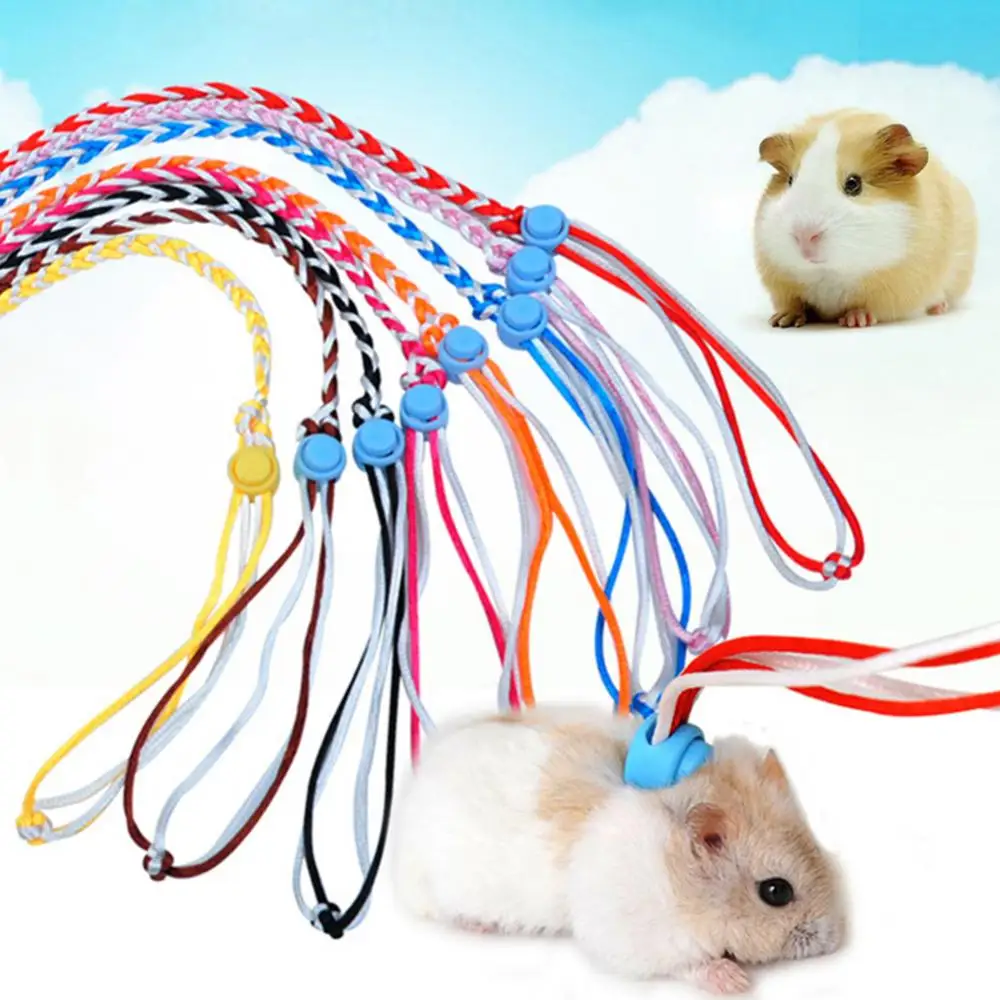 

1.4/2m Small Pet Hamster Rabbit Adjustable Traction Rope Walking Collar Leash