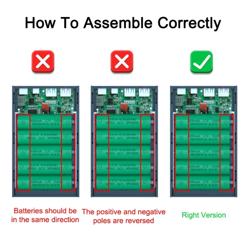 18650 Чехлы для портативного зарядного устройства держатель аккумулятора