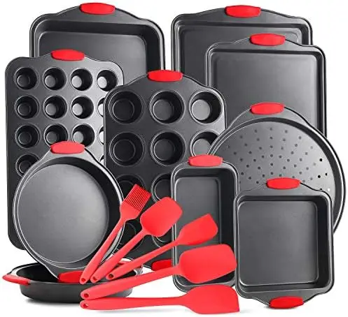 

Bakeware Sets with Baking Pans Set, 39 Piece Baking Set with Muffin Pan, Cake Pan & Cookie Sheets for Baking Nonstick Set, S Pla