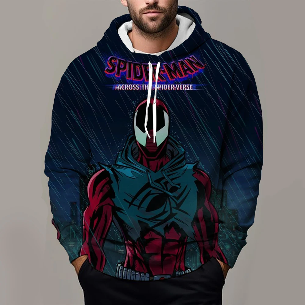 Осенне-зимняя мужская супер большая толстовка с 3D принтом Человек-паук узором