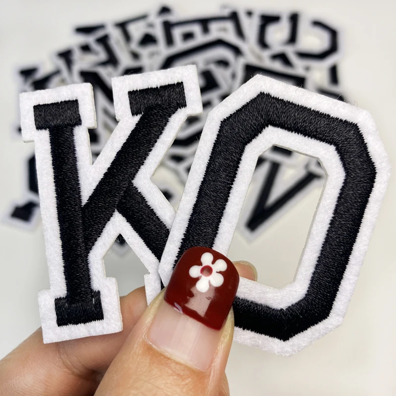 

Letter Iron On Patches For Clothes Embroidered Black Alphabet Parches Bordado Para Ropa Letras Diy Naszywki Baby Sew Backpack De