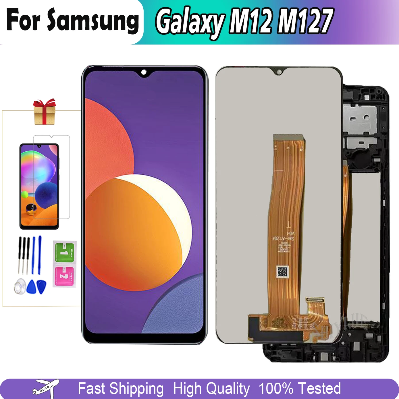 

6.5" Original Lcd for Samsung Galaxy M12 M127 LCD Display Touch Screen Digitizer SM-M127FN/DS SM-M127F/DS SM-M127G/DS Assembly