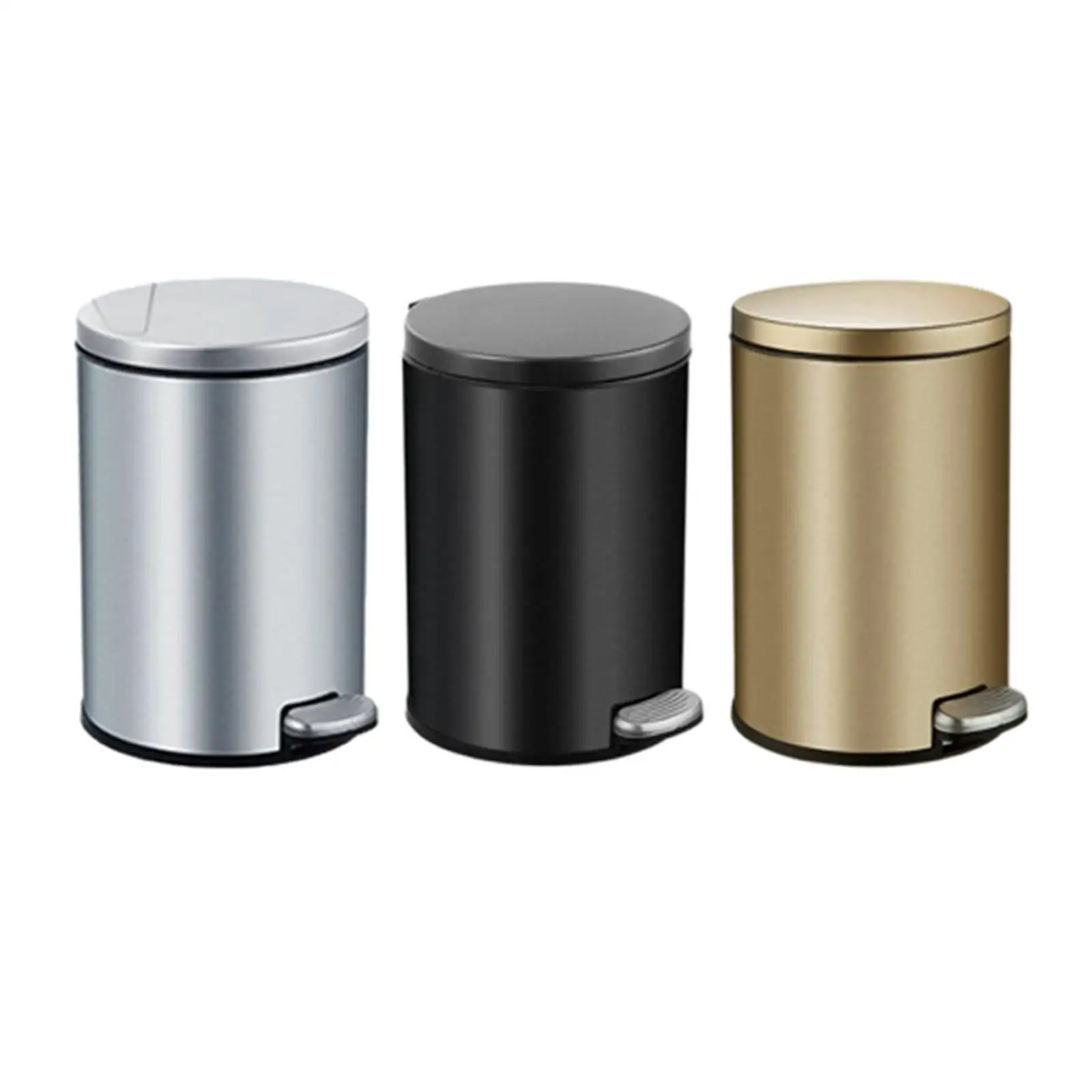 

Step Trash Can Silent and Gentle Lid Close Paper Bins Rust Proof Removable Inner Bucket Foot Pedal Garbage Bin for Kitchen Home
