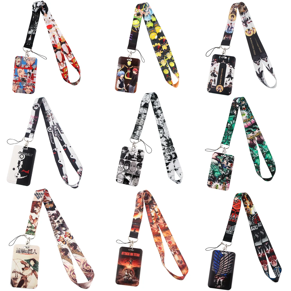 

JF1362 Japanese Anime Attack On Titan Lanyard Neck Straps ID Badge Holder Pendant Keyring Charm Cell Phone Cosplay Keychain Gift