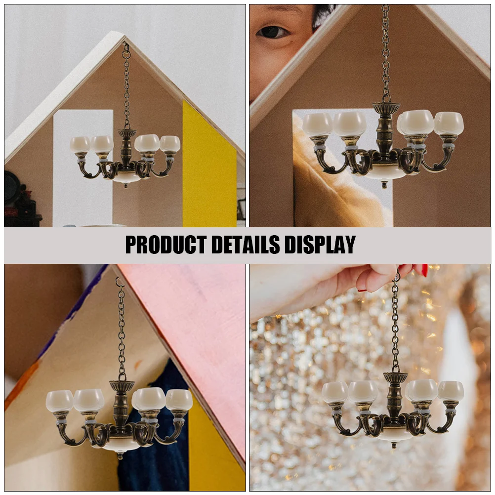 2 шт. люстра для кукольного домика подвесной светильник имитация мини-лампы