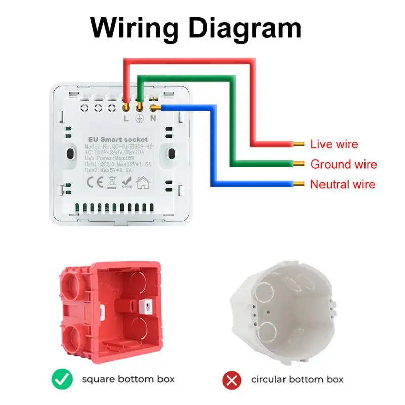 

Tuya Wifi Smart Socket US EU UK Plug Universal Quick Fast Charger 3.0 USB Charging Timing App Electrical For Alexa Google Home
