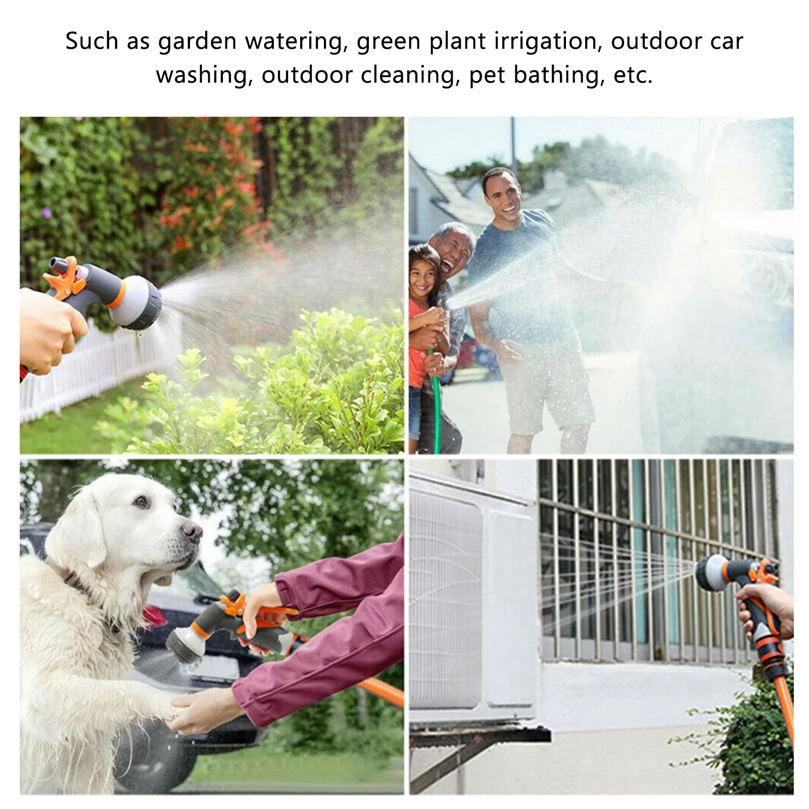 Насадка для садового шланга Регулируемая Эргономичная насадка водяного без