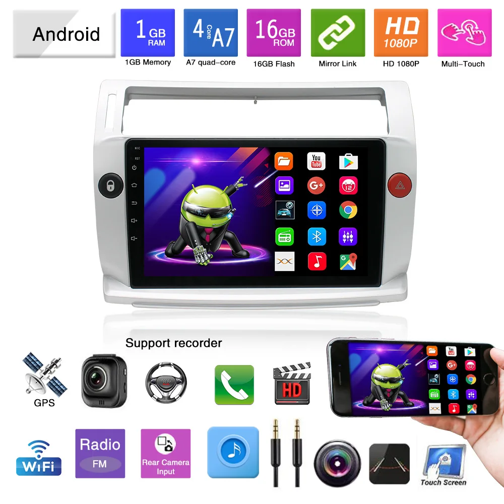 

Автомагнитола 2din на Android 11,0 для Citroen C4 C-Triumph C-four 2004-2014 Multimidia, DVD, видео, Carplay, GPS-навигация