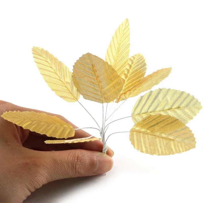 Искусственные Шелковые зеленые листья искусственная Роза поделки из проволоки