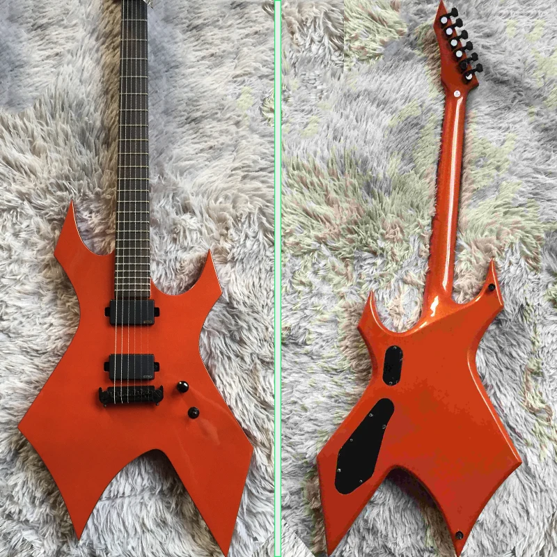 

High Quality 6 Strings Orange Electric Guitars Custom Spider Guitar 2H Pickups Black Hardware Rosewood Fingerboard Fast Shipping