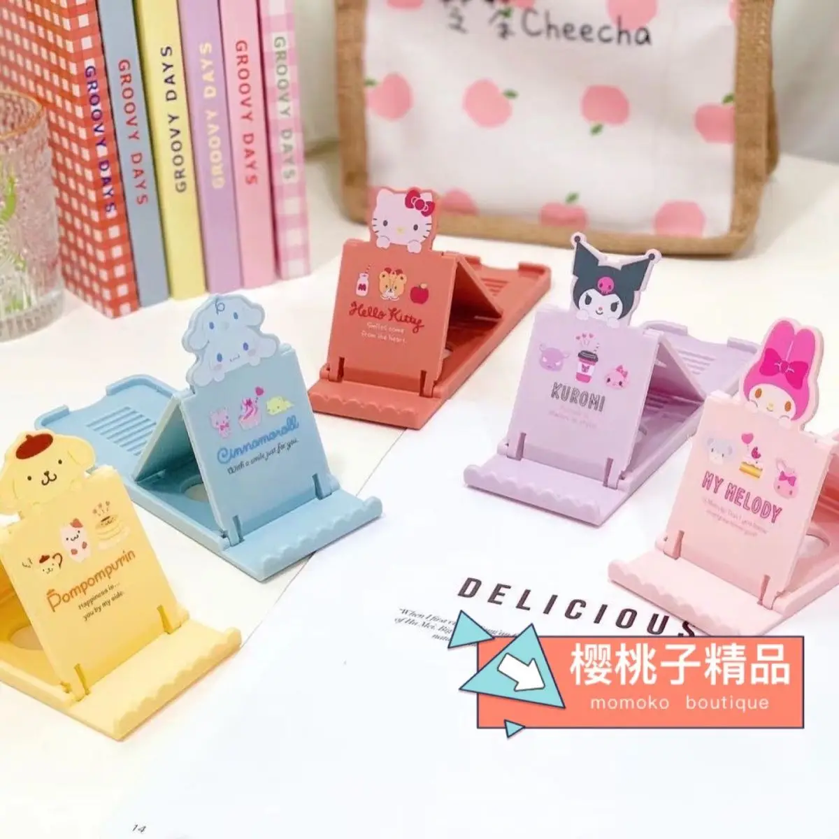 

Cinnamoroll Mobile Phone Tablet Computer Support Stand Kuromi Phone Stand Cute Hello Kitty Melody Holder Adjustable Height