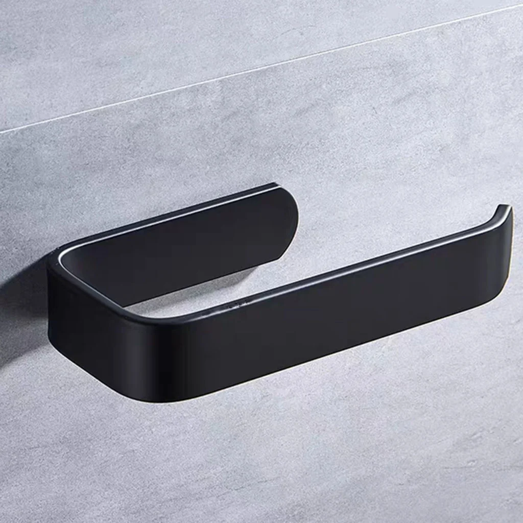 

Acrylic Toilet Paper Holder Tissue Rack Wall Mounted Bathroom Kitchen Roll Holder Paper Tissue Rack Hook Modern Black Hanger