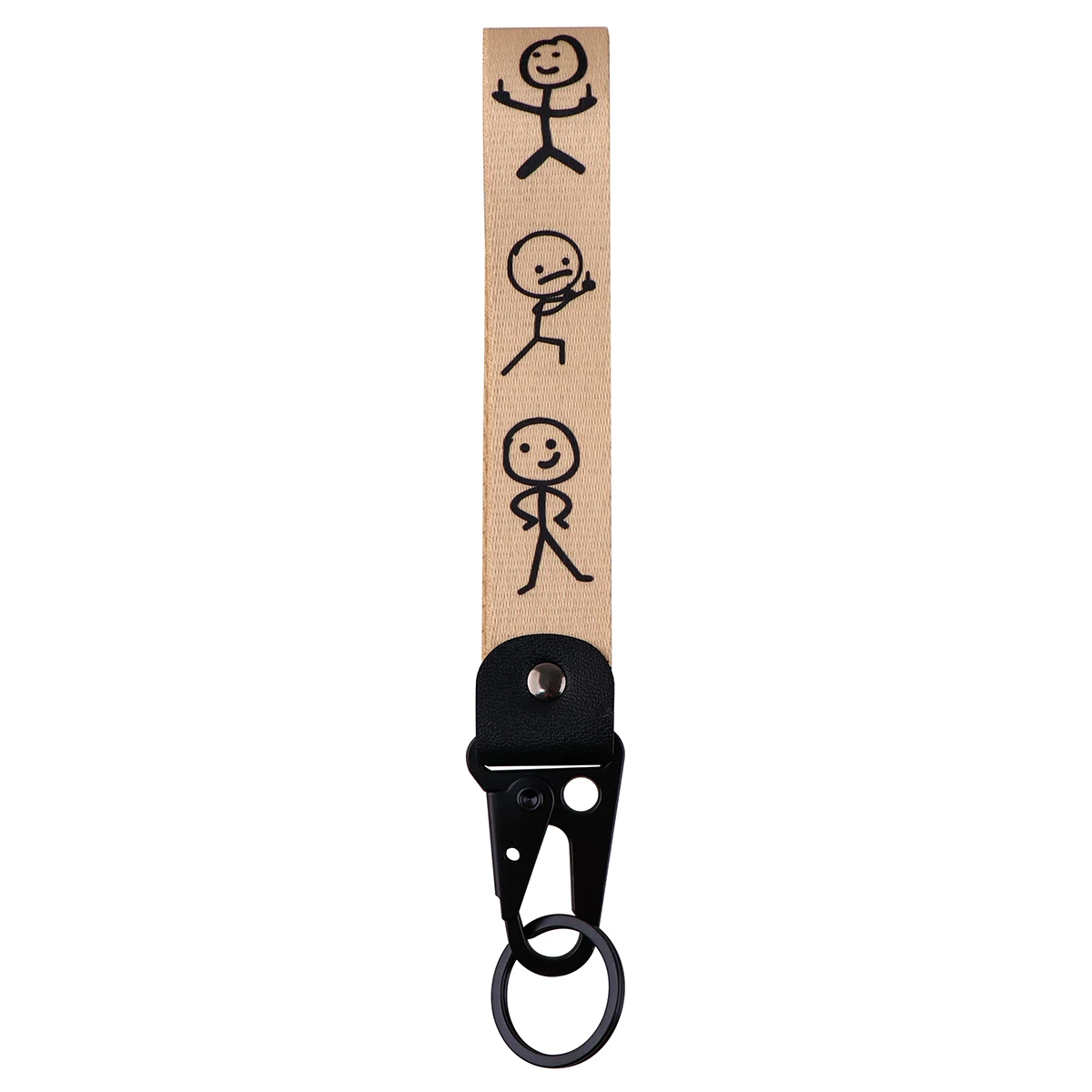 

Cute Middle Finger Stickman Short Lanyard For Keys USB Badge Holder Key Rings Keychain For Car Motorcycle Phone Accessories