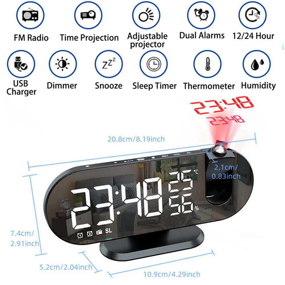 Smart Led Clock Table Electronic Alarm Clock Snooze Talking 