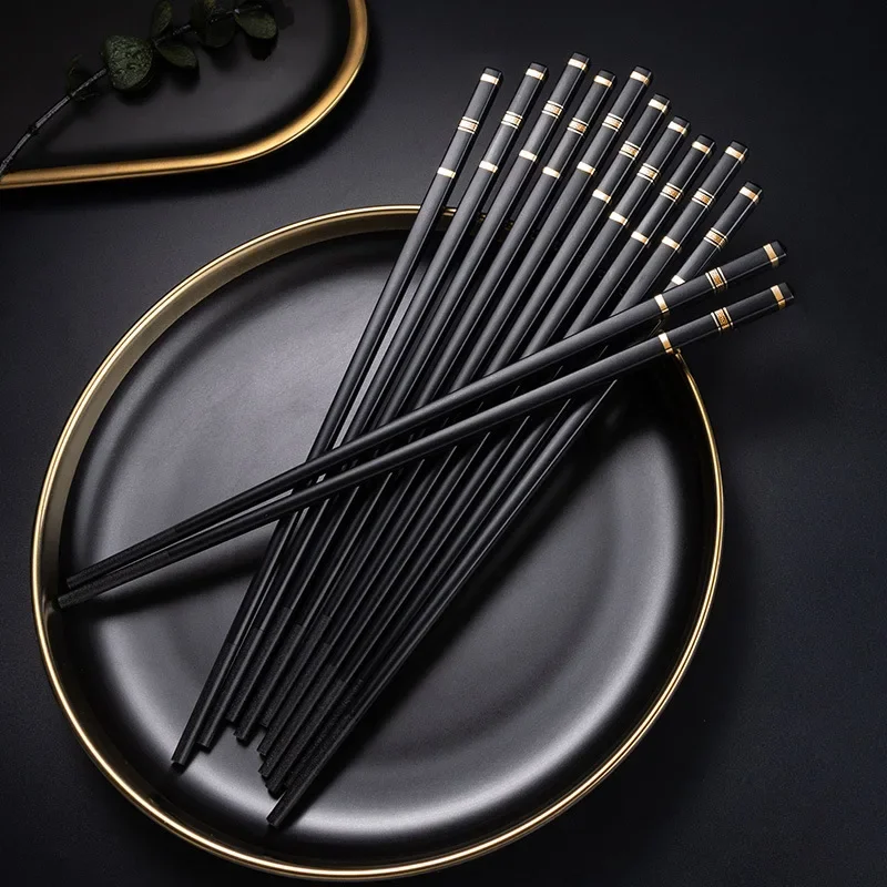 

20 Pairs Chinese Japanese Chopstick Sushi Stick Korean Chopsticks Reusable Alloy Chop Sticks Kitchen Tableware Tool Accessories