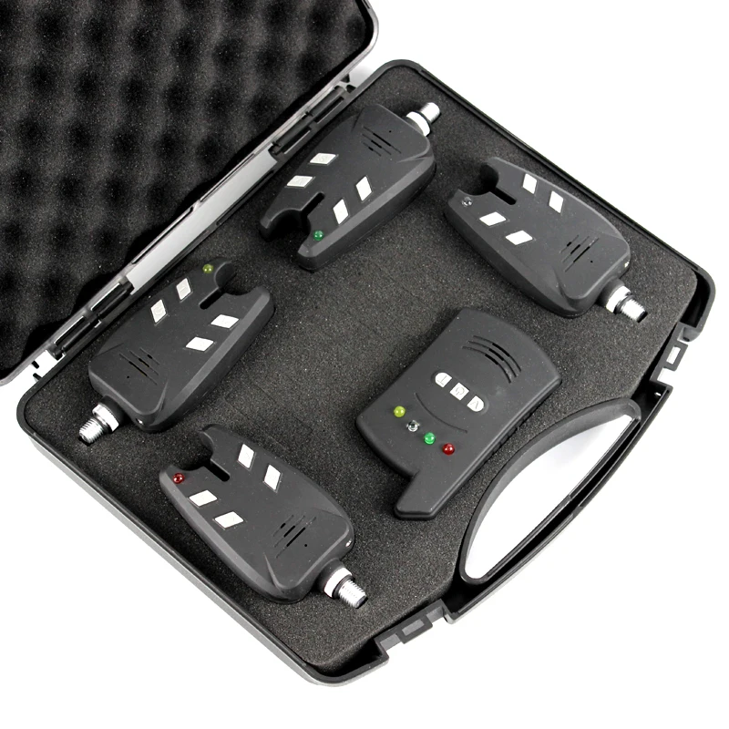 

Wireless Fishing Bite Alarm Kit Carp Fishing Bite 1 Receiver 4 Fishing Transmitter with Waterproof Shockproof Storage Box M152