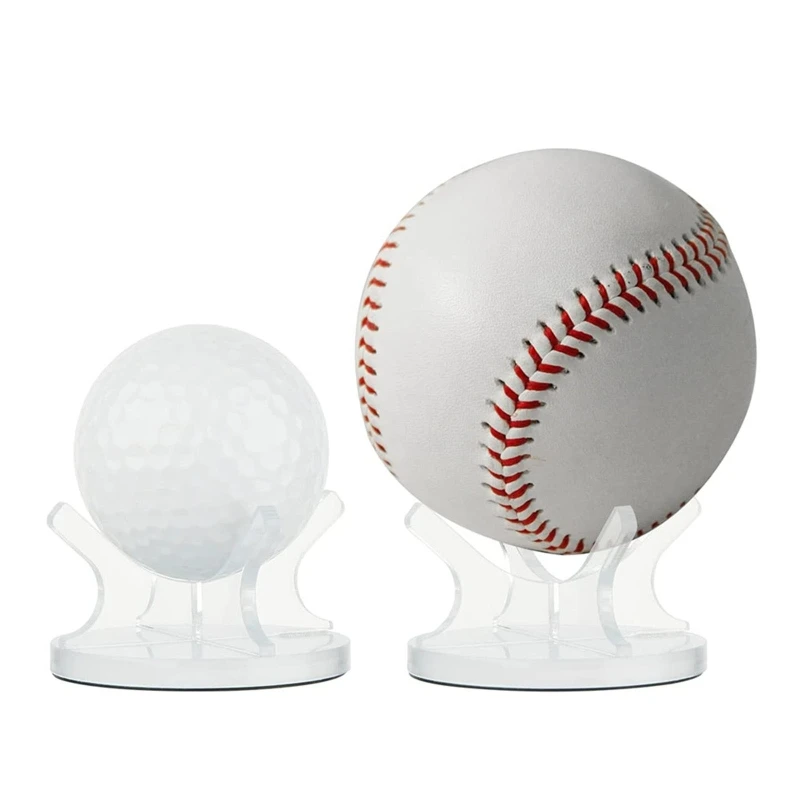 2Pcs Acrylic Small Balls Stand Transparent Display Holder Sports Ball Storage Rack for Tennis Ball Spheres Baseball Golf