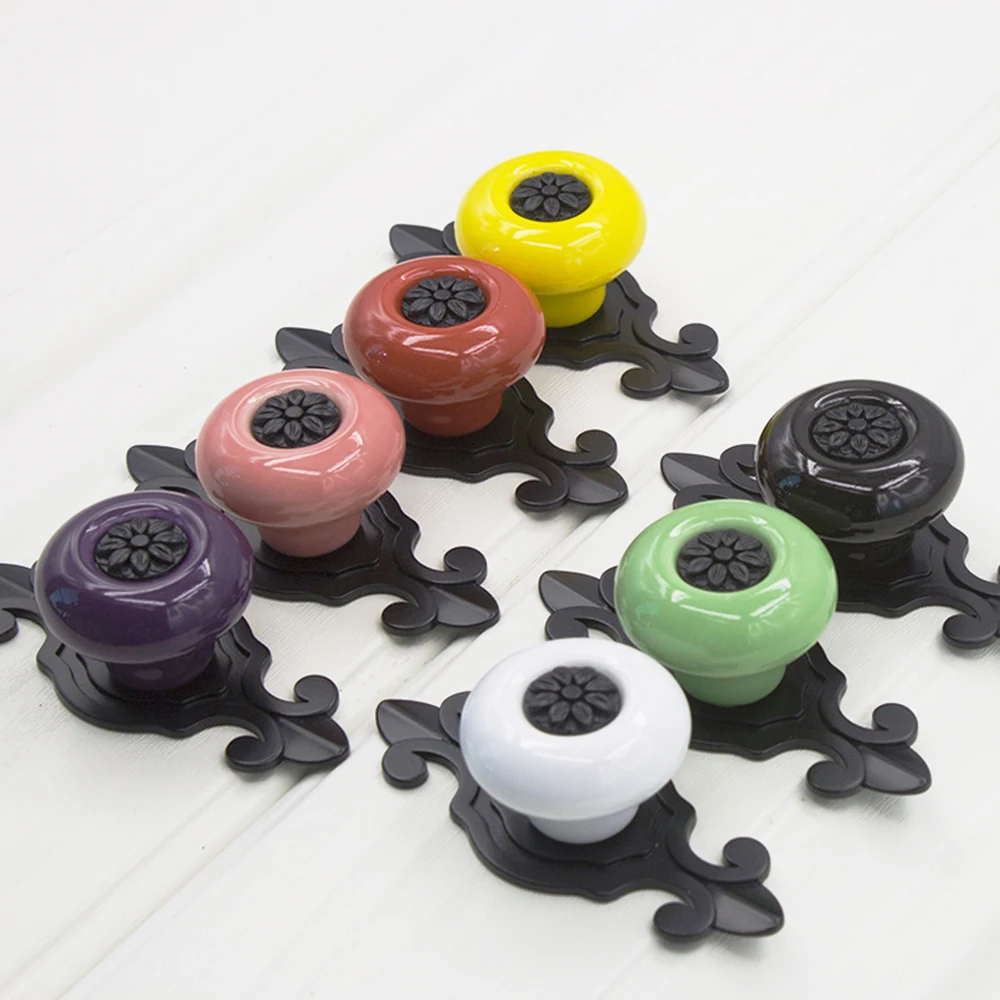 

8/12 шт., винтажные керамические дверные ручки в стиле ретро